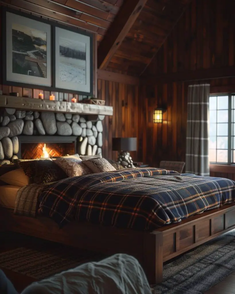 Rustic wooden bedroom charm