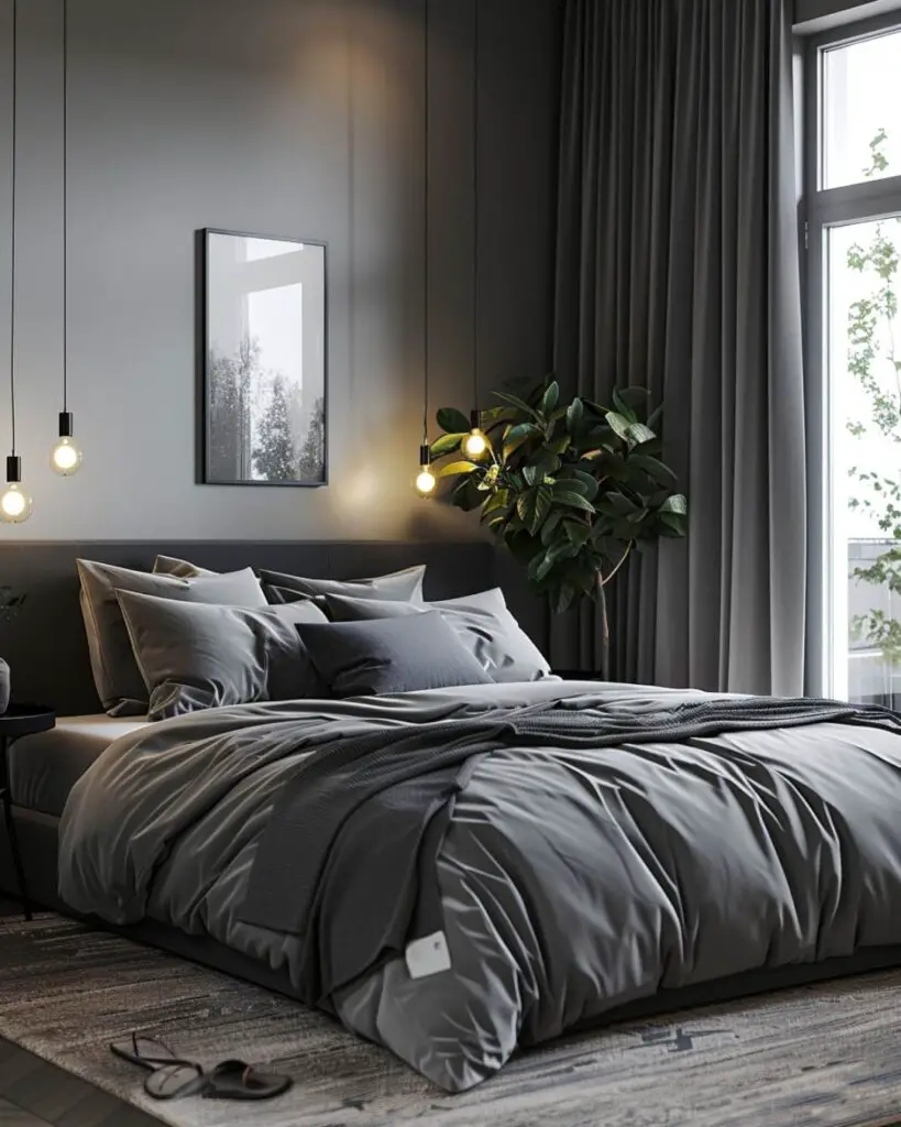 Scandinavian bedroom bathed in natural light