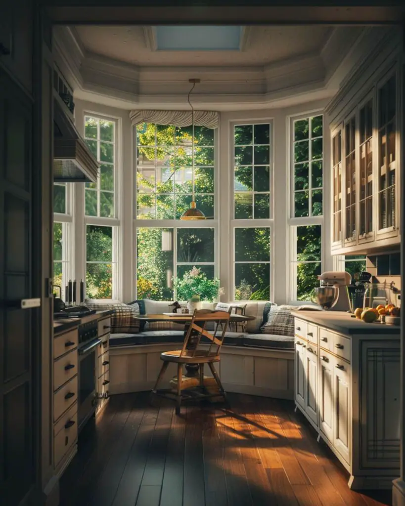 Drenched Bay Window Breakfast Nook